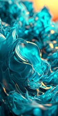 Poster - blue liquid is floating in the air
