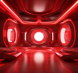 Aufkleber - red light shining through glass window