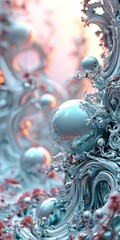 Aufkleber - very abstract background with lot silver and red