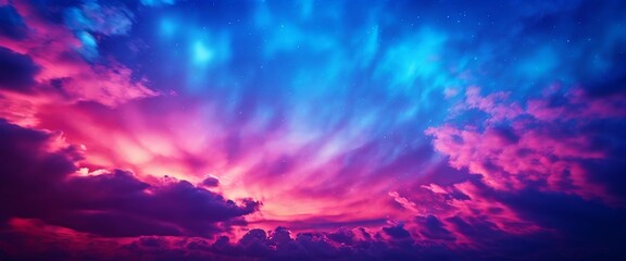 Aufkleber - colorful sky with clouds and stars