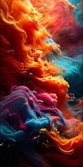Aufkleber - colorful abstract painting on black background
