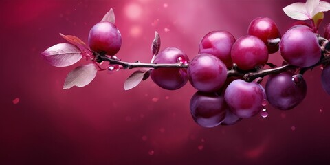 Poster - branch with purple berries on it