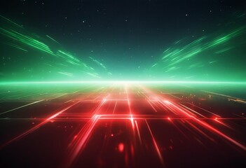 Poster - green and red abstract background with lines