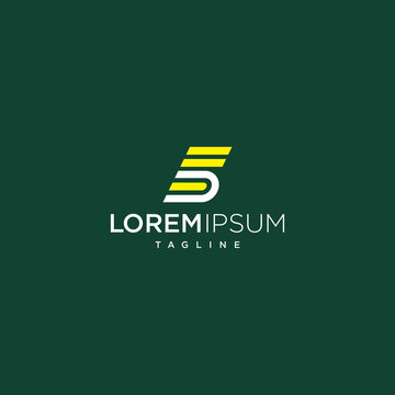 letter symbol ED line art modern