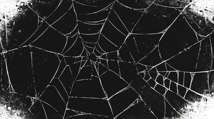 Solid Black Backgorund With Isolated Spider Web Spooky Halloween Themed Backdrop Image