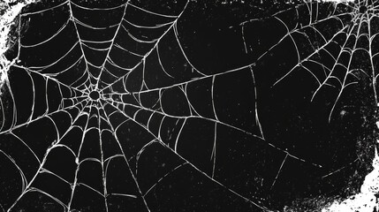 Solid Black Backgorund With Isolated Spider Web Spooky Halloween Themed Backdrop Image