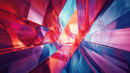 Poster - Abstract colorful geometric shapes in a vivid light display