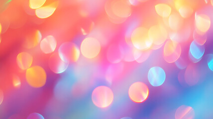 Poster - Colorful abstract bokeh background with vibrant hues of pink, blue, and orange creating a dreamy atmosphere