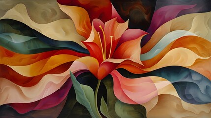 Poster - Abstract Flower in Vibrant Colors.