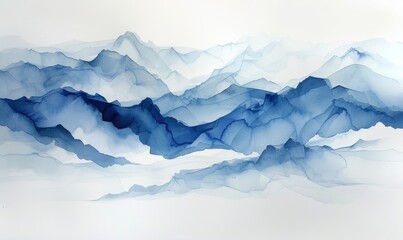 Wall Mural - The mountains are blue and white