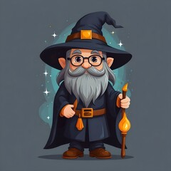 Wall Mural - Wizard cartoon vector illustration