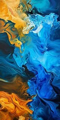 Aufkleber - painting blue and orange colors
