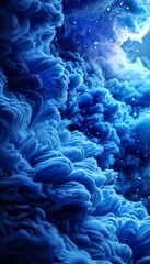 Poster - blue sky with clouds and stars