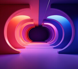 Aufkleber - colorful tunnel with light coming through it