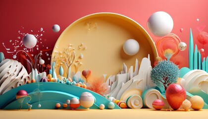 Poster - colorful abstract background with large egg