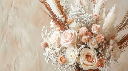 Poster - A beautiful bouquet of roses, carnations