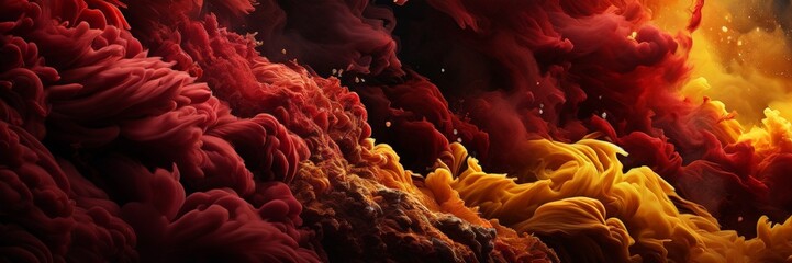 Poster - bunch red and yellow paint
