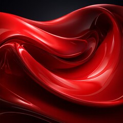 Leinwandbilder - red liquid flowing down the center black background
