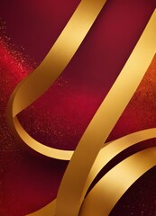 Leinwandbilder - red and gold background with ribbon