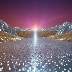 Aufkleber - road with bright light shining down the middle