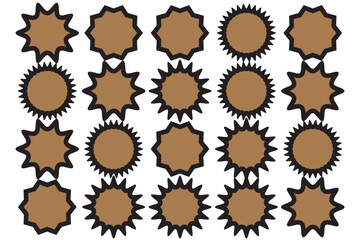 Wall Mural - Starburst sale price seals, stickers, labels. Stamp and tag, callout and splash, star and rosette, oval and sunburst badges. Isolated vector black sun burst symbols, comic boom and bang flashes