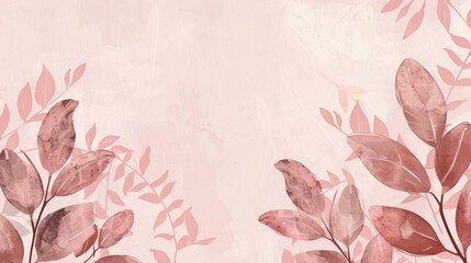 Poster - Pink Watercolor Botanical Background