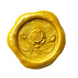 © Ploysaii - Intricate Yellow Wax Seal with Rose Design for Letters and Crafts