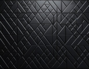 Futuristic, High Tech, dark background, with a triangular block structure. Wall texture with a 3D triangle tile pattern. 3D render