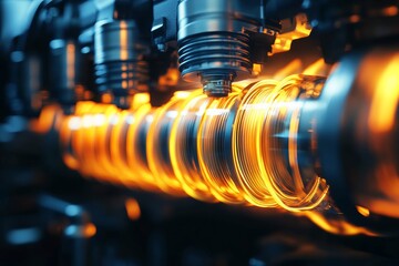 Wall Mural - Close-up of a cars engine in motion during a dyno test.