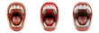 © Hj - Wide open mouths showing healthy teeth isolated on transparent background