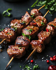 Poster - shish kebab on skewers