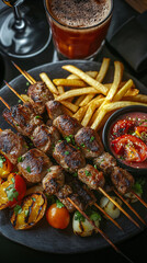 Poster - shish kebab on skewers