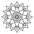 ©  mdadibuzzaman007 - Mandala line art silhouette with white background