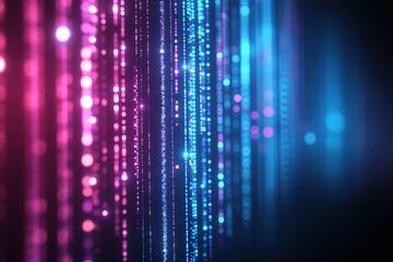 Poster - A vibrant display of colorful lights shining in a digital pattern, creating a mesmerizing background for technology themes.