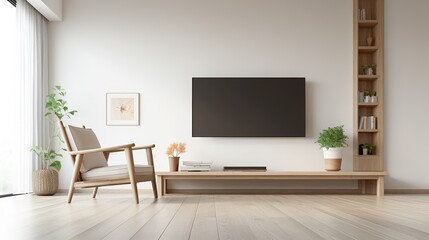 Sticker - A sleek and simple living room design.