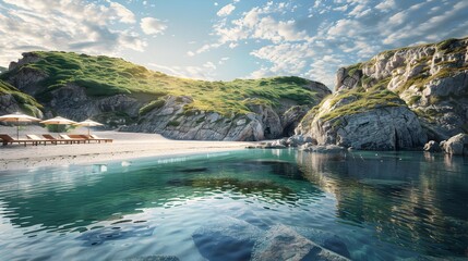 Canvas Print - Cove a calm place with crystal clear water img