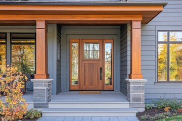 Canvas Print - Wooden front door