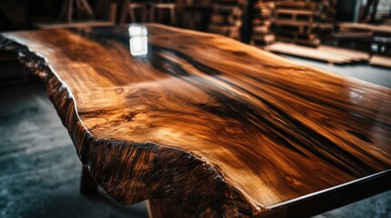 Canvas Print - Wooden Table with Glass