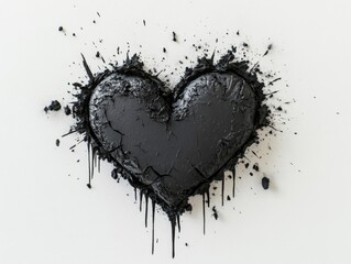 Poster - Black heart with paint