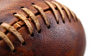 Leather football close-up