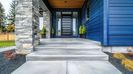 Sticker - Blue House with Stone Steps