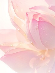 Wall Mural - there is a pink flower with water droplets on it