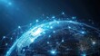 © Johannes - Illustration of global network connections and communication technology for internet business and telecommunication, featuring earth connector, earth map, and a 3D globe with an electronic network.