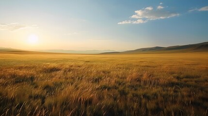 Poster - The landscape of mongolia includes endless steppes