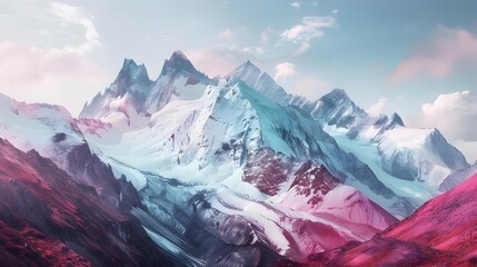 Wall Mural - Landscape with colorful mountain slopes