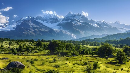 Poster - The mountain landscapes of patagonia