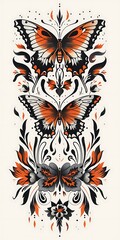 Wall Mural - there are two butterflies that are sitting on a flower