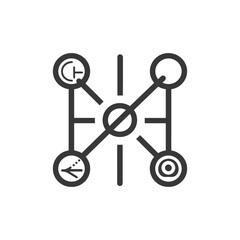 Poster - abstract network diagram with four connected circles