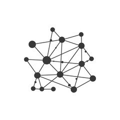 Poster - Abstract network structure with interconnected nodes
