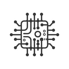 Poster - Abstract representation of a computer chip with multiple connections